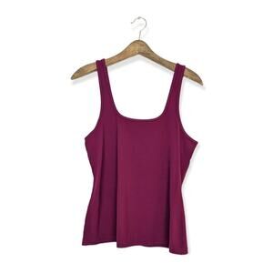 Stori Opposition Tank Top 12 Sangria Layering Stretch Sleeveless Casual Basic